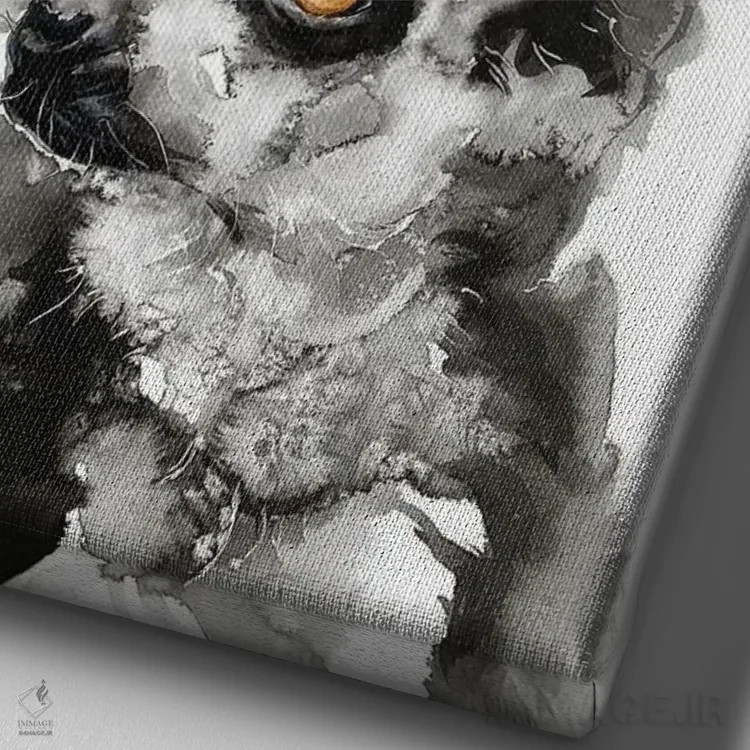 تابلو دکوراتیو نگاه لمور اثر سو بنگ لیم - نمای نزدیک بافت بوم