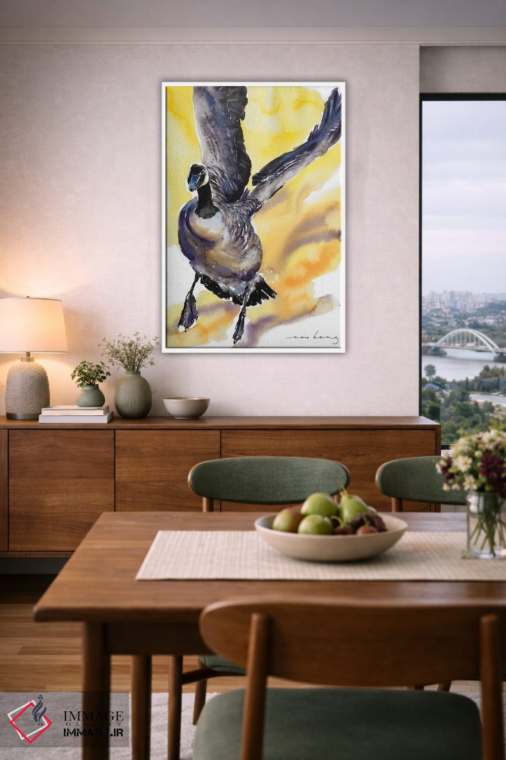 تابلو دکوراتیو پرواز غاز نر اثر سو بنگ لیم - D5W