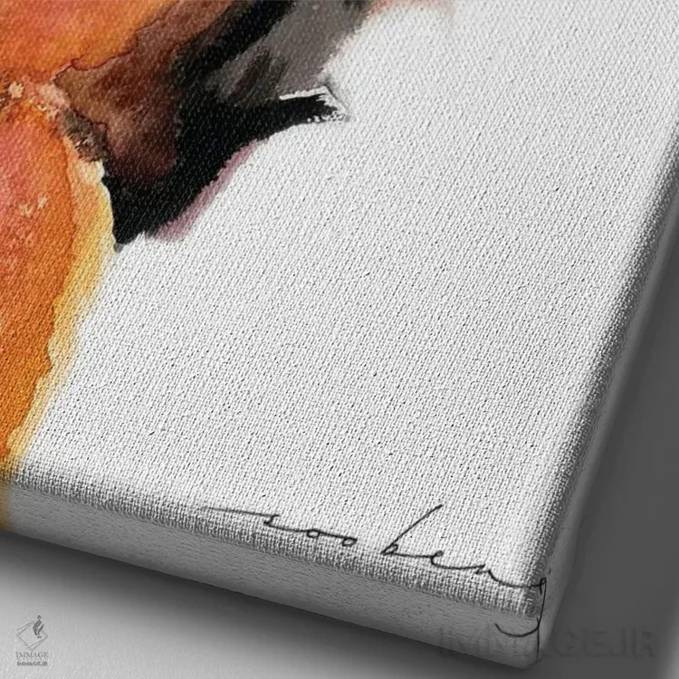 تابلو دکوراتیو افسون پاندا قرمز اثر سو بنگ لیم - نمای نزدیک بافت بوم