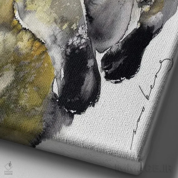 تابلو دکوراتیو کوئوکا خوشحال اثر سو بنگ لیم - نمای نزدیک بافت بوم