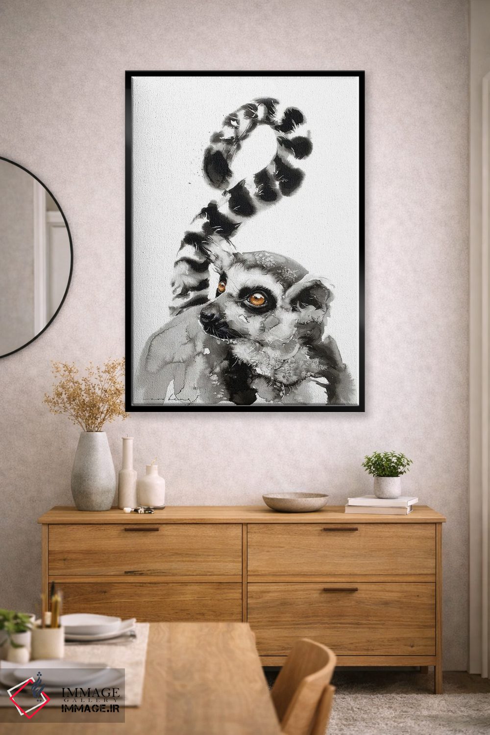 تابلو دکوراتیو نگاه لمور اثر سو بنگ لیم - D1B