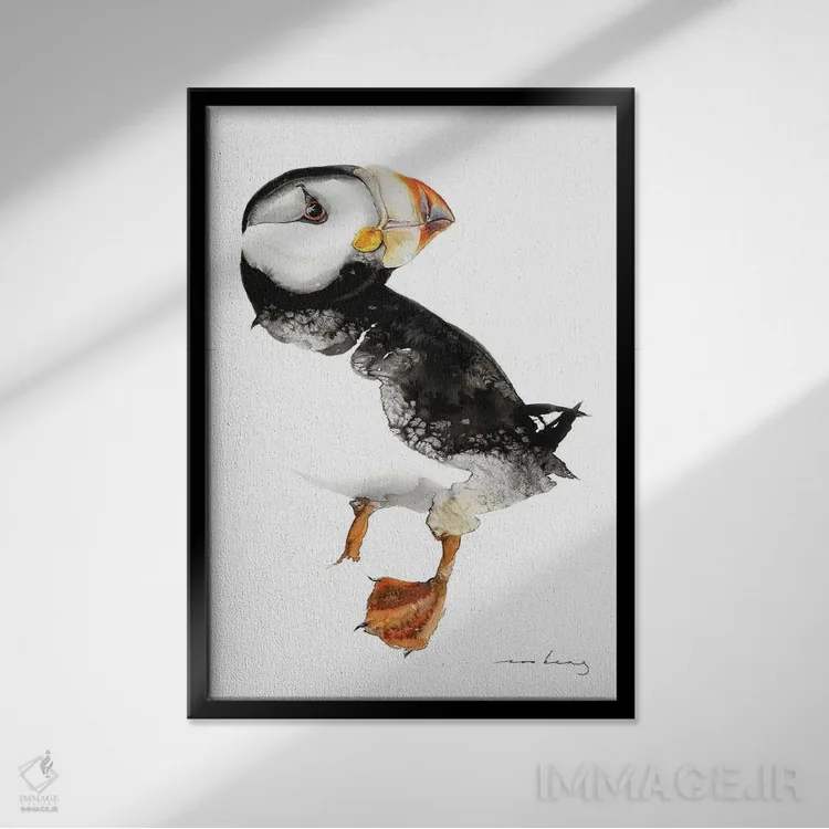 تابلو دکوراتیو شگفتی ماهی مرغ دریایی اثر سو بنگ لیم - نمای قابدار مشکی