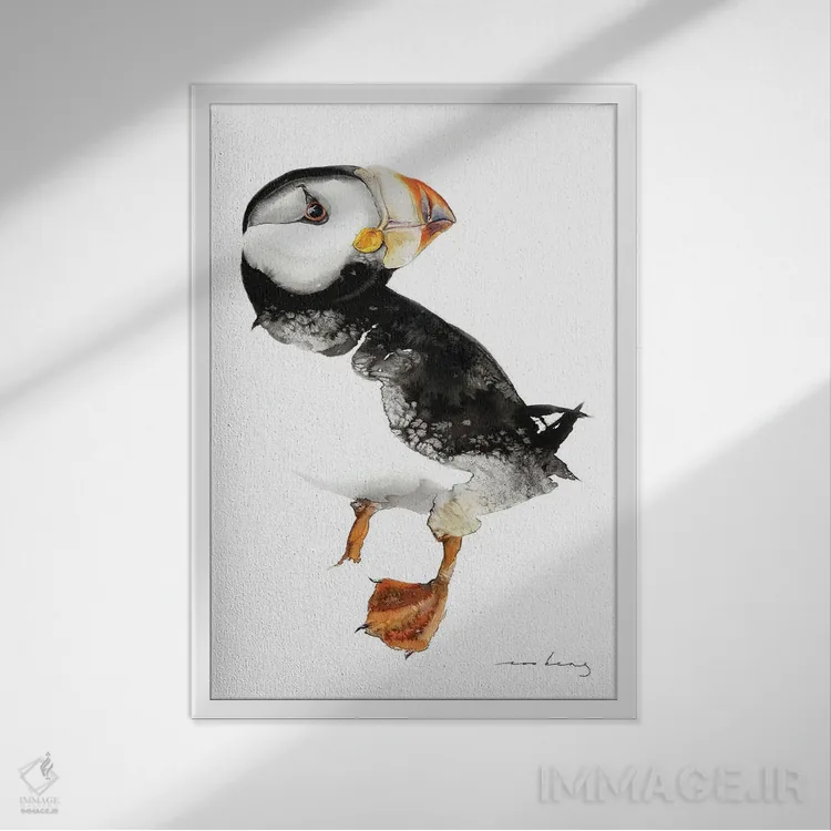 تابلو دکوراتیو شگفتی ماهی مرغ دریایی اثر سو بنگ لیم - نمای قابدار سفید