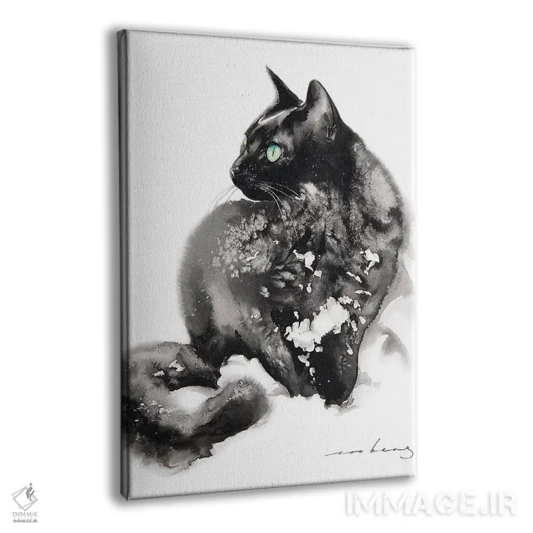تابلو دکوراتیو گربه بانمک اثر سو بنگ لیم - نمای پرسپکتیو محصول