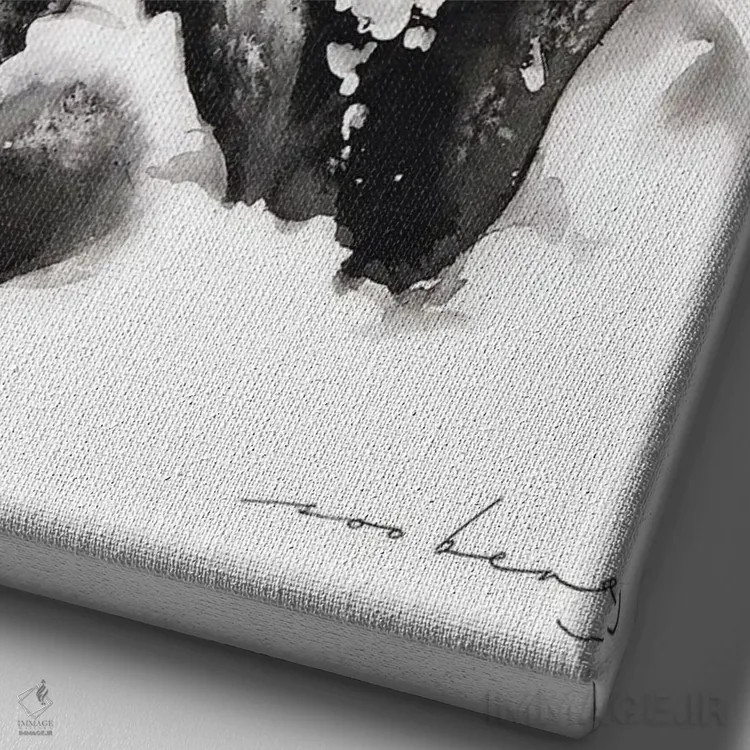 تابلو دکوراتیو گربه بانمک اثر سو بنگ لیم - نمای نزدیک بافت بوم