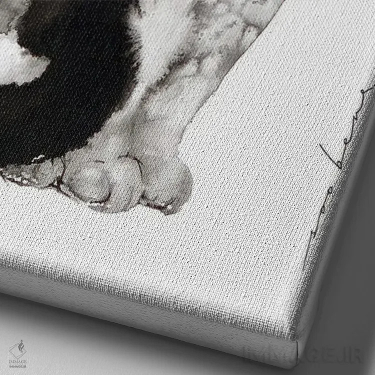 تابلو دکوراتیو جذابیت گربه سان اثر سو بنگ لیم - نمای نزدیک بافت بوم