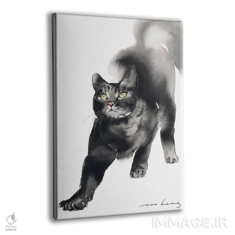 تابلو دکوراتیو یوگای گربه اثر سو بنگ لیم - نمای پرسپکتیو محصول