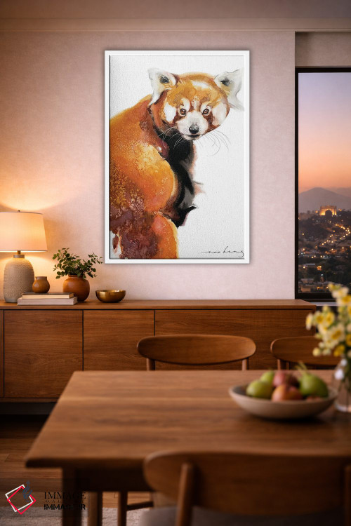 تابلو دکوراتیو افسون پاندا قرمز اثر سو بنگ لیم - D1W