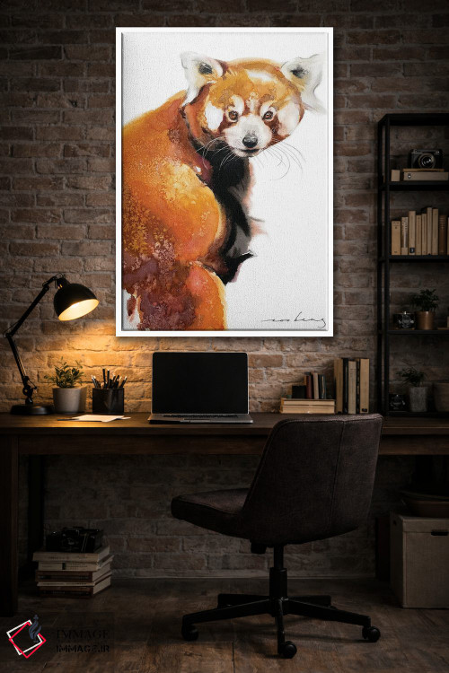 تابلو دکوراتیو افسون پاندا قرمز اثر سو بنگ لیم - D3W