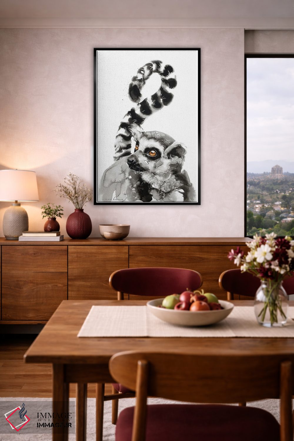 تابلو دکوراتیو نگاه لمور اثر سو بنگ لیم - D6B