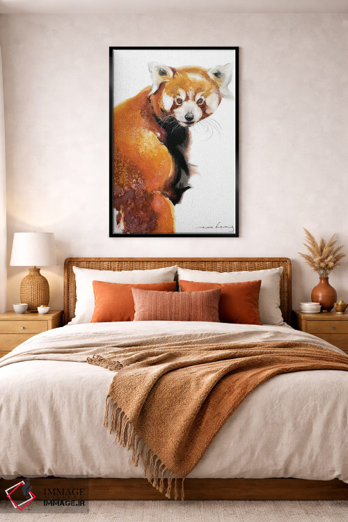 تابلو دکوراتیو افسون پاندا قرمز اثر سو بنگ لیم - D4B
