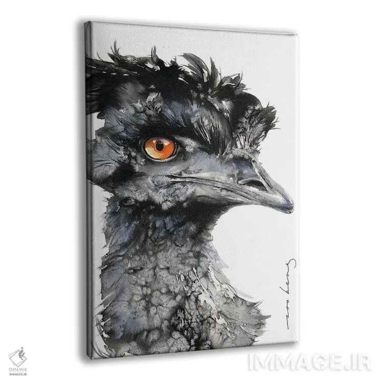 تابلو دکوراتیو شترمرغ کنجکاو اثر سو بنگ لیم - نمای پرسپکتیو محصول