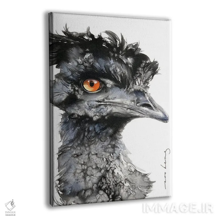 تابلو دکوراتیو شترمرغ کنجکاو اثر سو بنگ لیم - نمای پرسپکتیو محصول