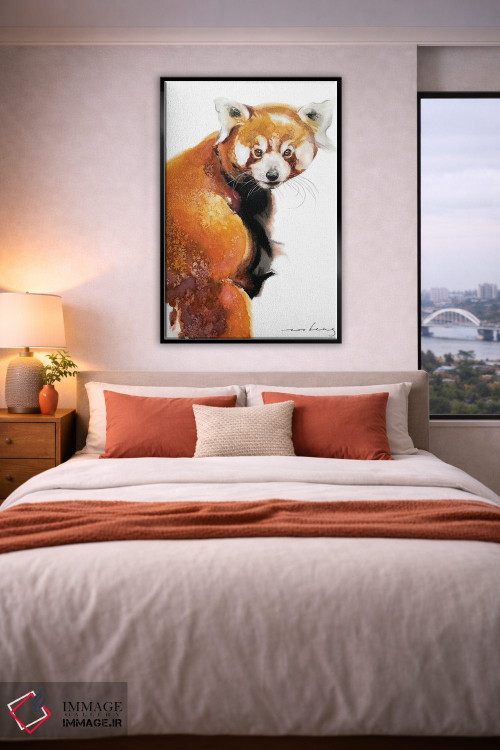 تابلو دکوراتیو افسون پاندا قرمز اثر سو بنگ لیم - D6B