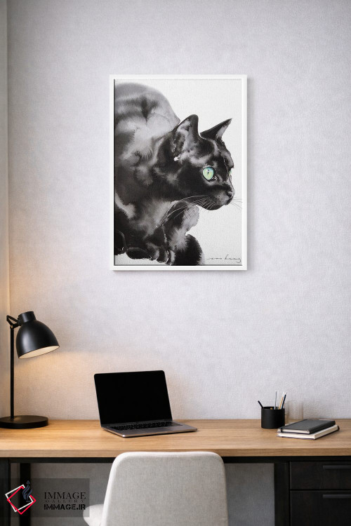 تابلو دکوراتیو شکار گربه اثر سو بنگ لیم - D1W