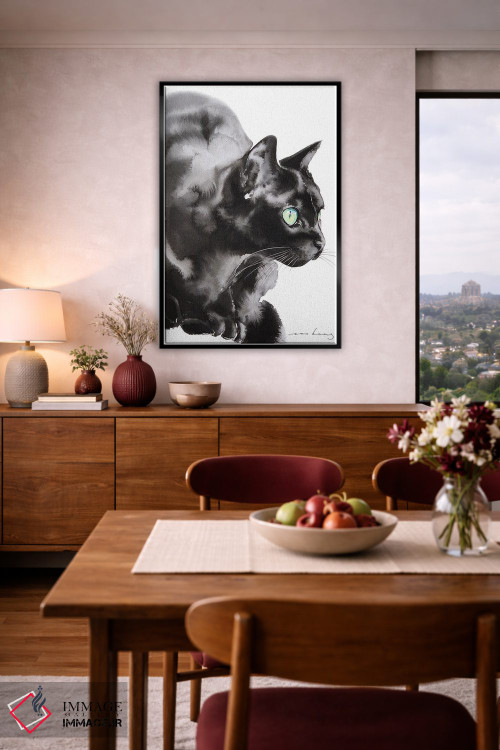 تابلو دکوراتیو شکار گربه اثر سو بنگ لیم - D3B