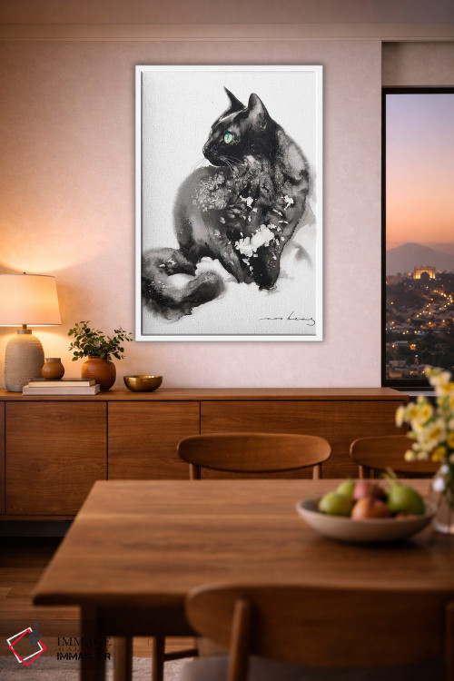 تابلو دکوراتیو گربه بانمک اثر سو بنگ لیم - D3W