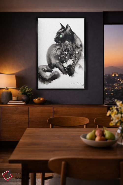 تابلو دکوراتیو گربه بانمک اثر سو بنگ لیم - D4B