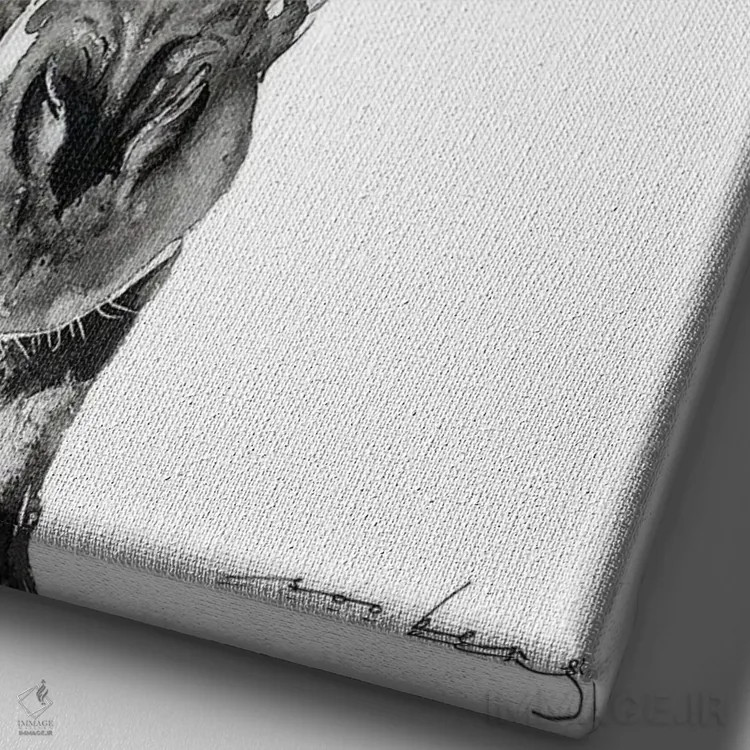 تابلو دکوراتیو زرافه اثر سو بنگ لیم - نمای نزدیک بافت بوم