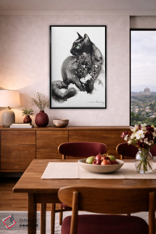 تابلو دکوراتیو گربه بانمک اثر سو بنگ لیم - D5B