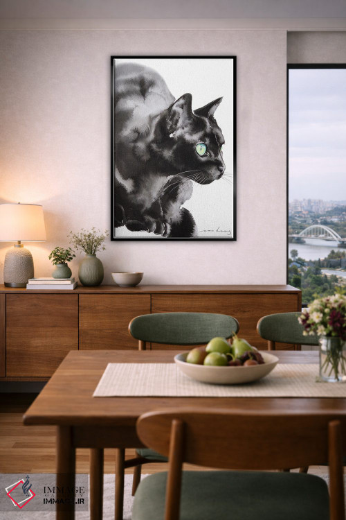 تابلو دکوراتیو شکار گربه اثر سو بنگ لیم - D6B