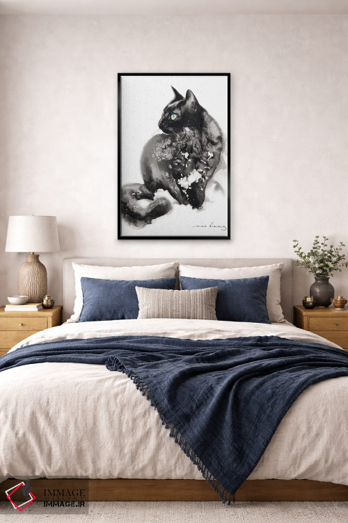 تابلو دکوراتیو گربه بانمک اثر سو بنگ لیم - D6B