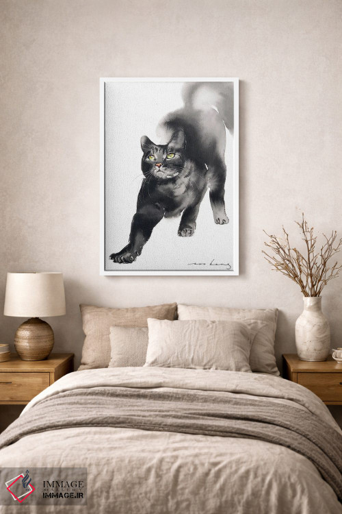 تابلو دکوراتیو یوگای گربه اثر سو بنگ لیم - D1W