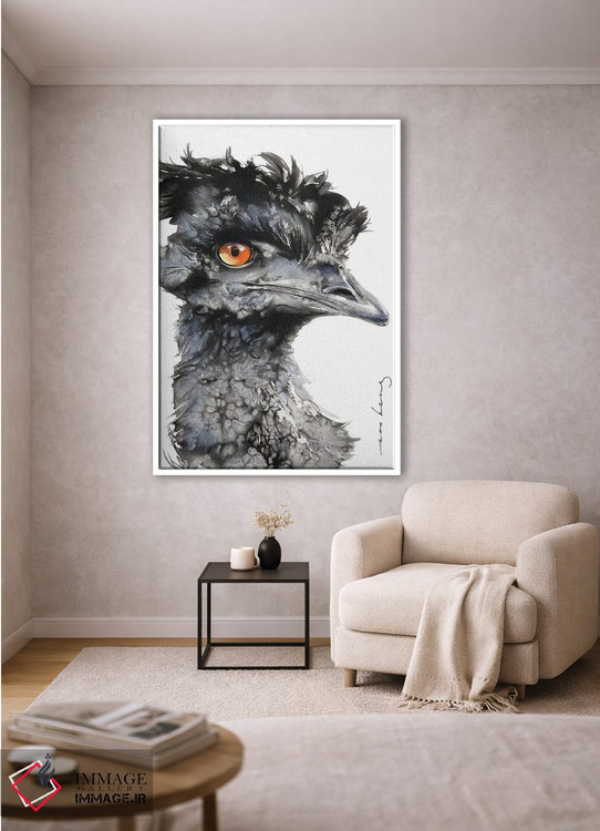 تابلو دکوراتیو شترمرغ کنجکاو اثر سو بنگ لیم - D1W