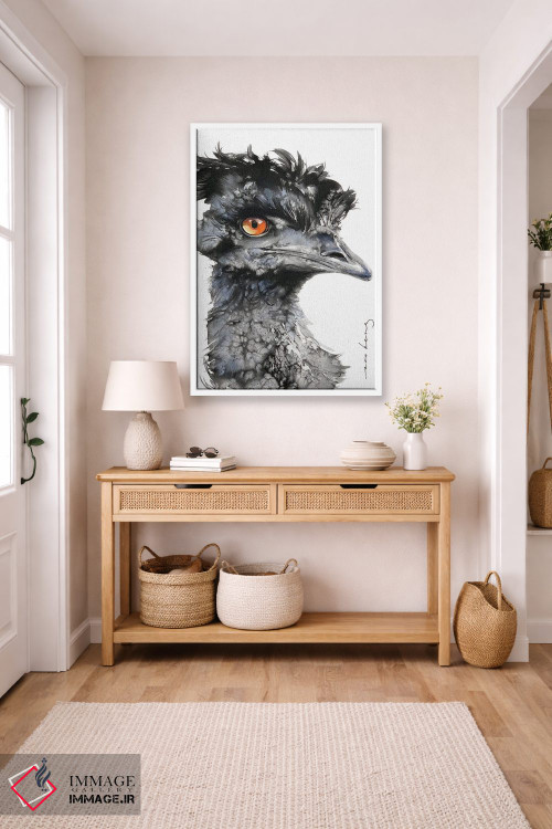 تابلو دکوراتیو شترمرغ کنجکاو اثر سو بنگ لیم - D4W