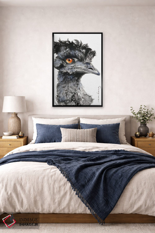 تابلو دکوراتیو شترمرغ کنجکاو اثر سو بنگ لیم - D5B