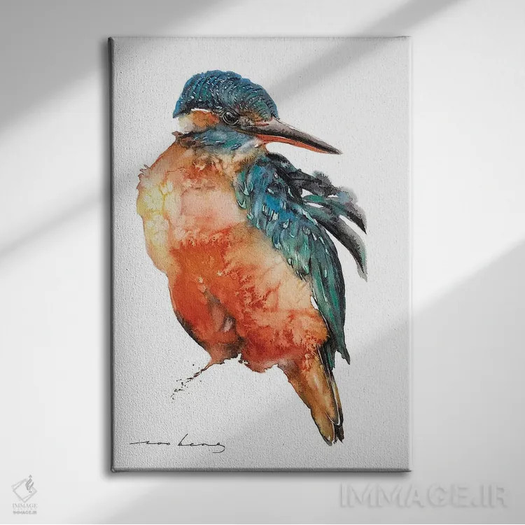 تابلو دکوراتیو پرنده زیبا اثر سو بنگ لیم - نمای روبهرو روی دیوار