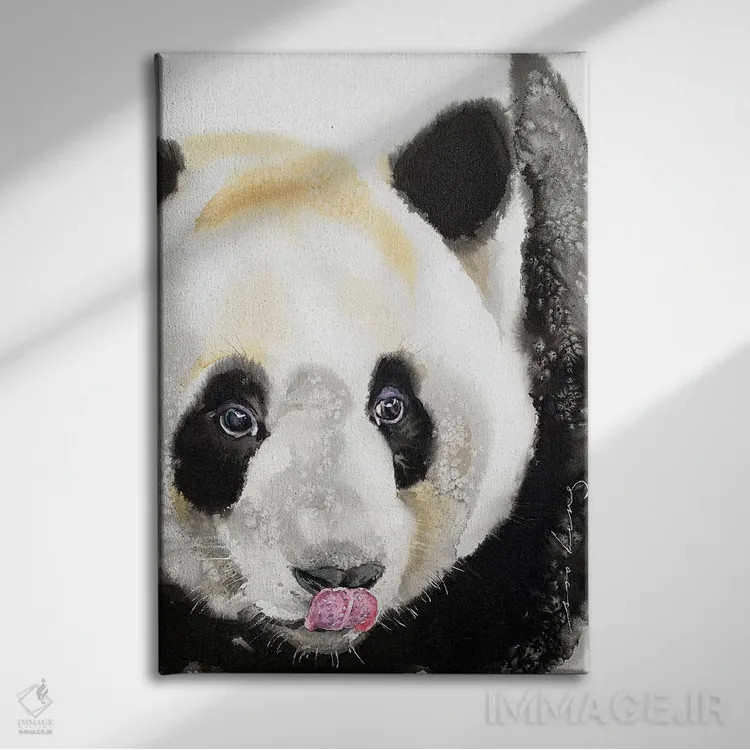 تابلو دکوراتیو پاندای شیطون اثر سو بنگ لیم - نمای روبهرو روی دیوار