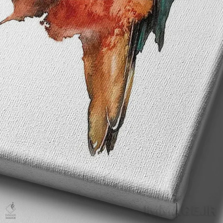 تابلو دکوراتیو پرنده زیبا اثر سو بنگ لیم - نمای نزدیک بافت بوم