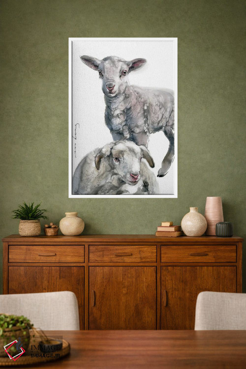 تابلو دکوراتیو بره های دوقلو اثر سو بنگ لیم - D1W