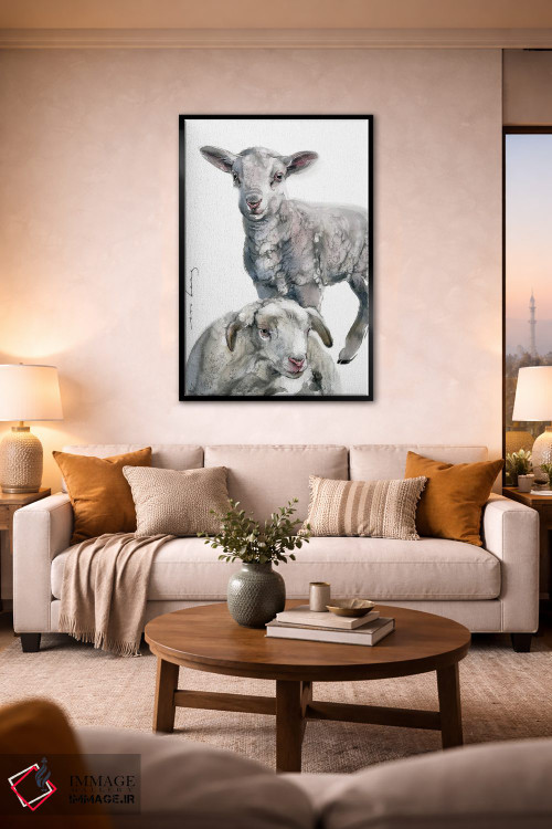 تابلو دکوراتیو بره های دوقلو اثر سو بنگ لیم - D2B