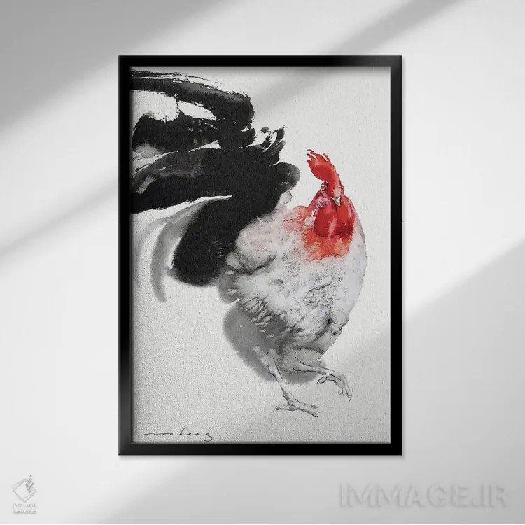 تابلو دکوراتیو گام برتر ۵ اثر سو بنگ لیم - نمای قابدار مشکی