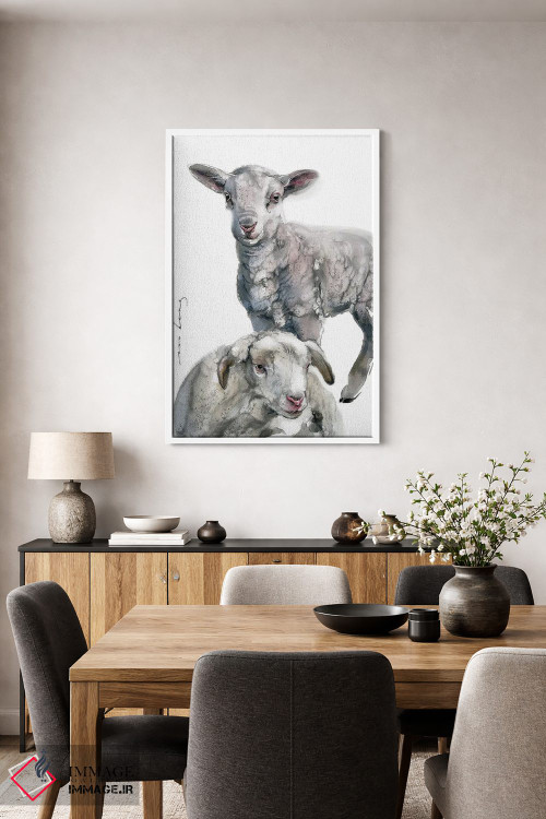 تابلو دکوراتیو بره های دوقلو اثر سو بنگ لیم - D3W