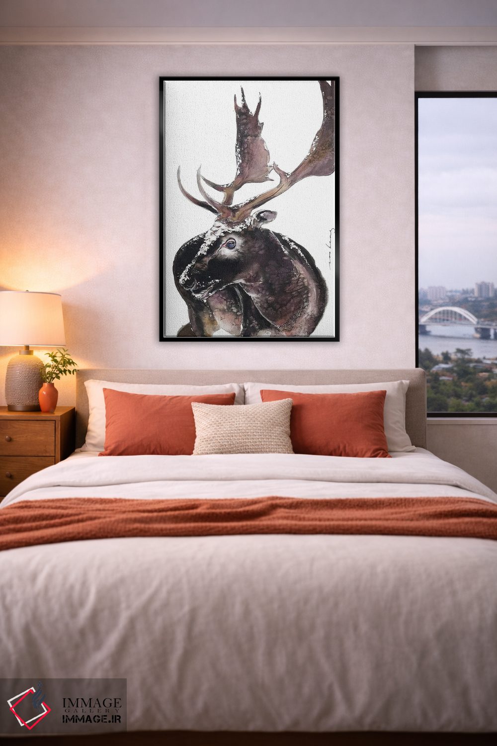 تابلو دکوراتیو شاخ حیوان اثر سو بنگ لیم - D4B