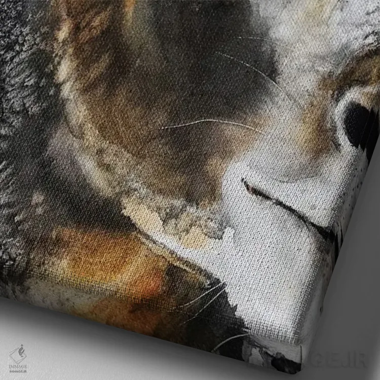 تابلو دکوراتیو غریزه بز کوهی اثر سو بنگ لیم - نمای نزدیک بافت بوم