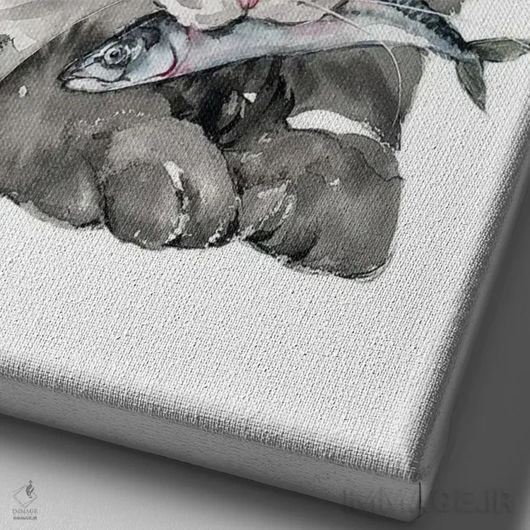 تابلو دکوراتیو غذای گربه اثر سو بنگ لیم - نمای نزدیک بافت بوم