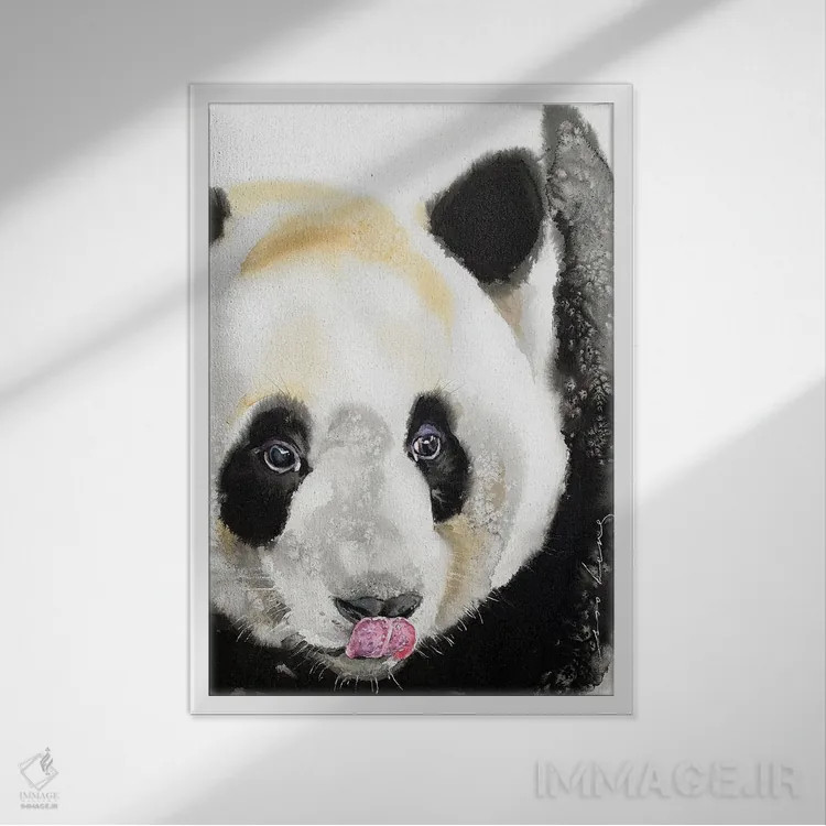 تابلو دکوراتیو پاندای شیطون اثر سو بنگ لیم - نمای قابدار سفید