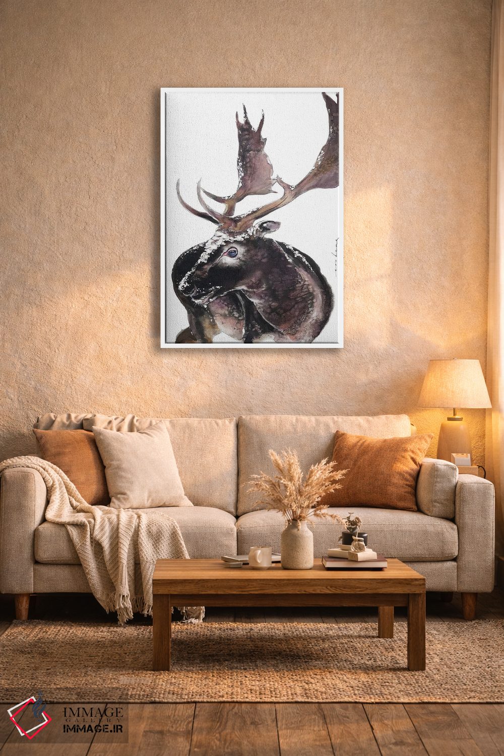 تابلو دکوراتیو شاخ گوزن اثر سو بنگ لیم - D3W