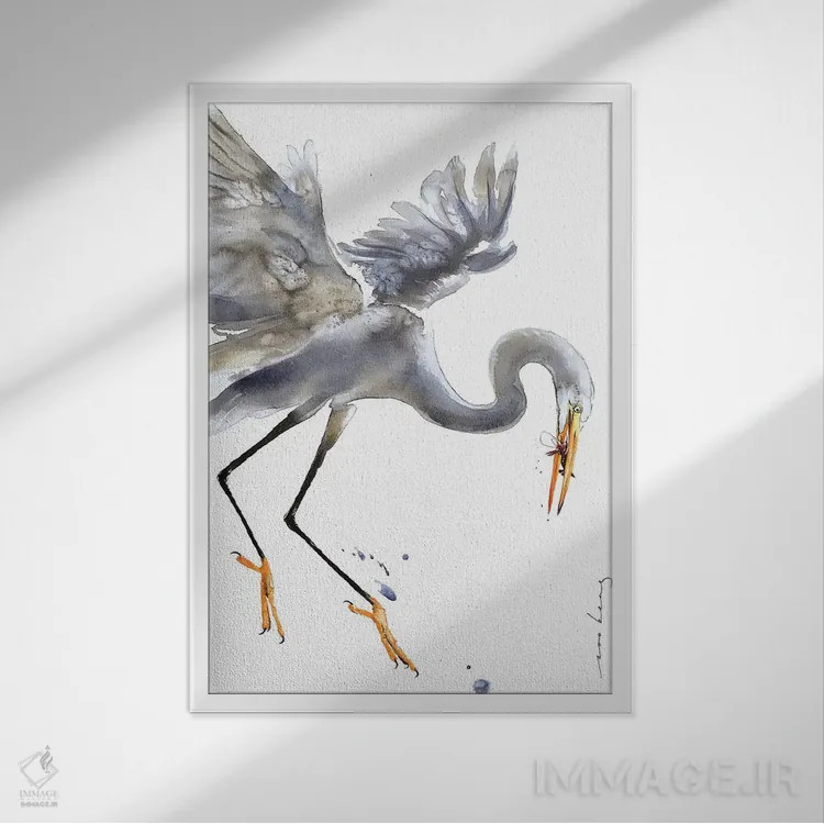 تابلو دکوراتیو هنرمندی اگرت اثر سو بنگ لیم - نمای قابدار سفید