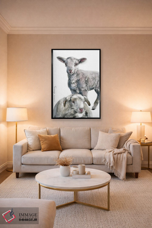 تابلو دکوراتیو بره های دوقلو اثر سو بنگ لیم - D4B
