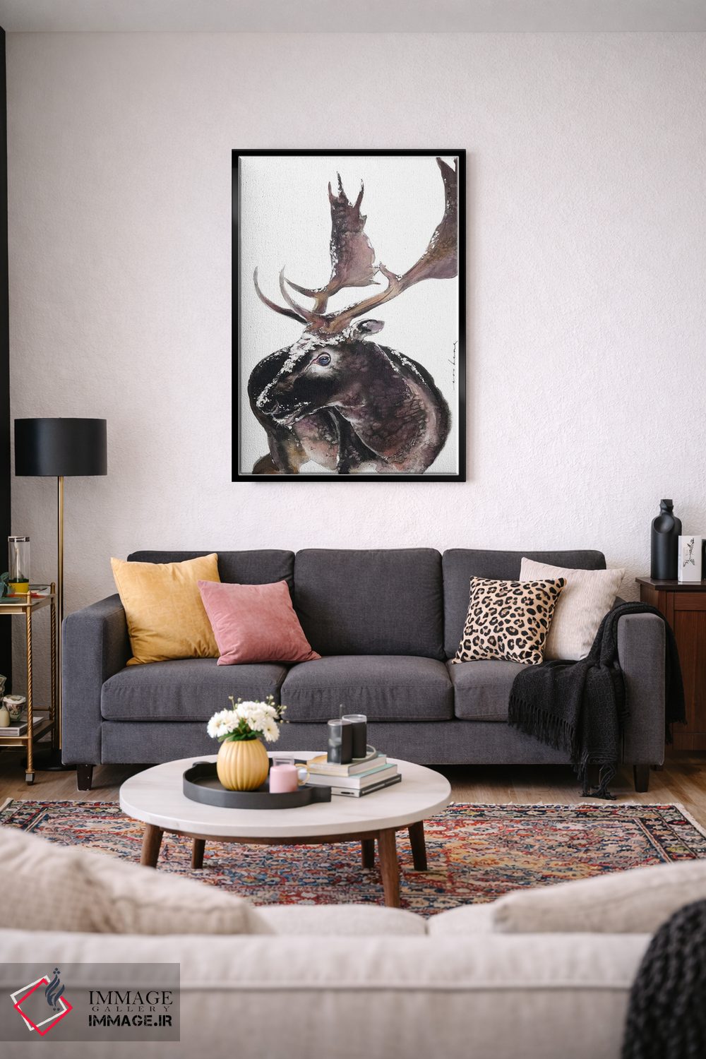 تابلو دکوراتیو شاخ گوزن اثر سو بنگ لیم - D4B