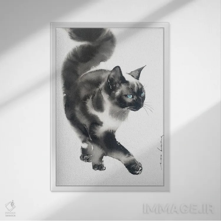 تابلو دکوراتیو حرکات موزون اثر سو بنگ لیم - نمای قابدار سفید