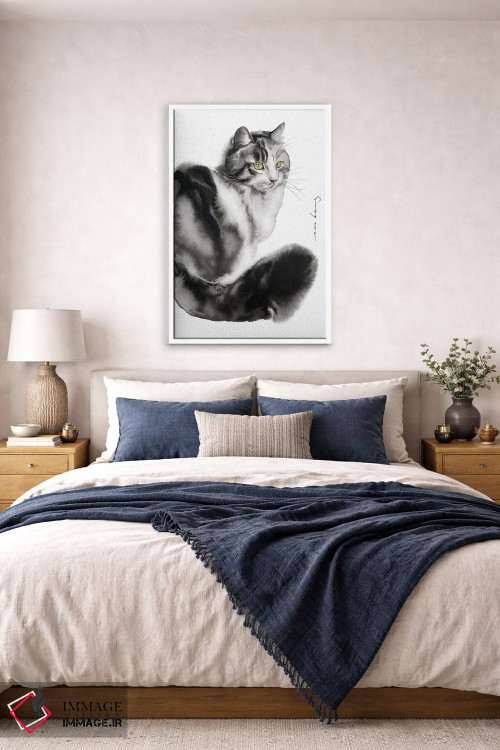 تابلو دکوراتیو گربه دوست داشتنی اثر سو بنگ لیم - D5W