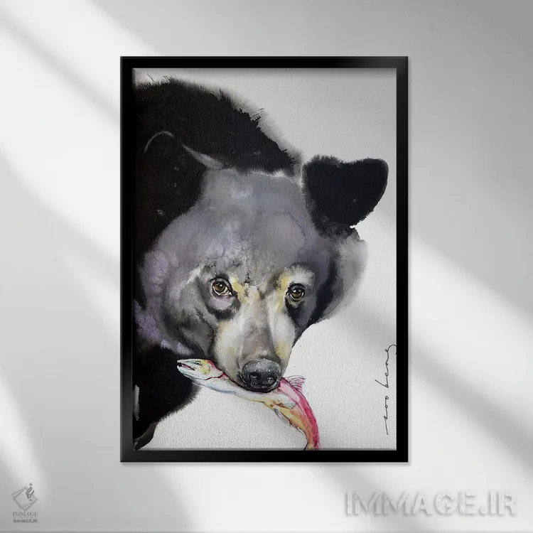 تابلو دکوراتیو ماهیگیر باشکوه اثر سو بنگ لیم - نمای قابدار مشکی