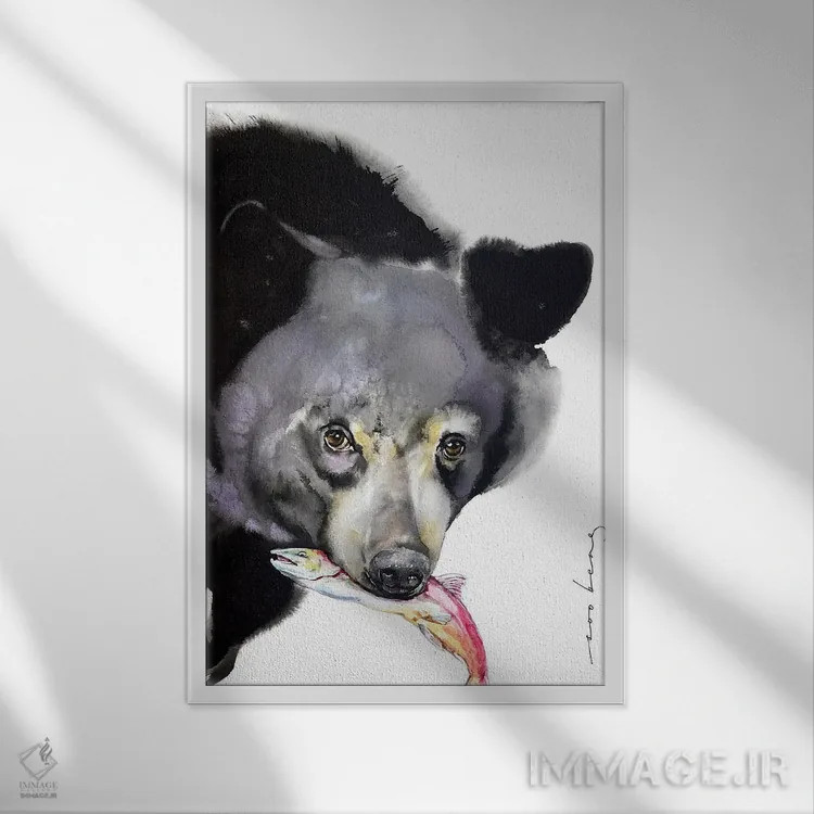 تابلو دکوراتیو ماهیگیر باشکوه اثر سو بنگ لیم - نمای قابدار سفید