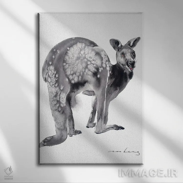 تابلو دکوراتیو کانگورو آرام اثر سو بنگ لیم - نمای روبهرو روی دیوار